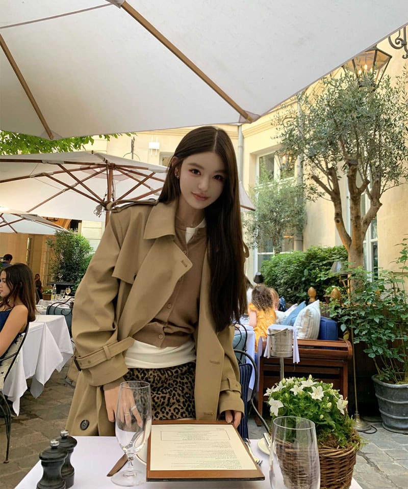 루즈핏 라펠 트렌치코트 추가 이미지 2