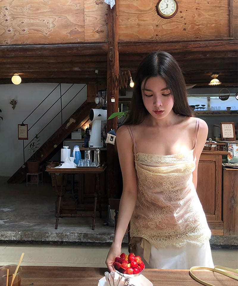레이스 레이어드 캐미솔 투피스 대표 이미지
