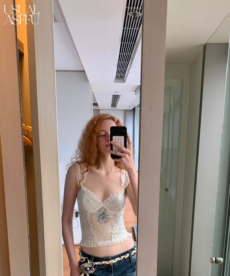 시스루 레이스 레이어드 나시탑 추가 이미지 3