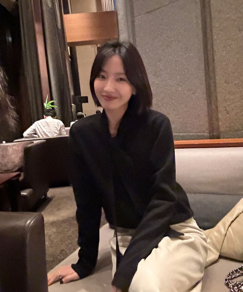 스팽글 클래식 리본타이 양모 가디건 추가 이미지 1