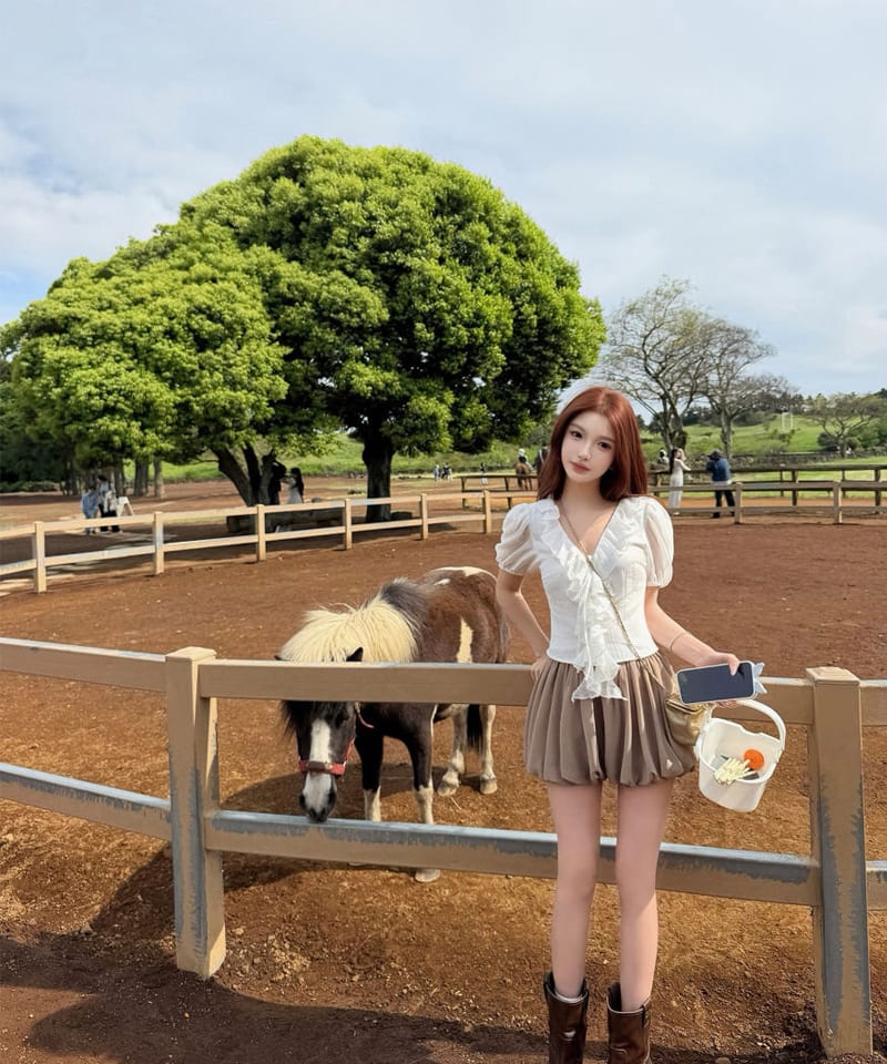시폰 마시멜로 밴딩 스커트팬츠 추가 이미지 1