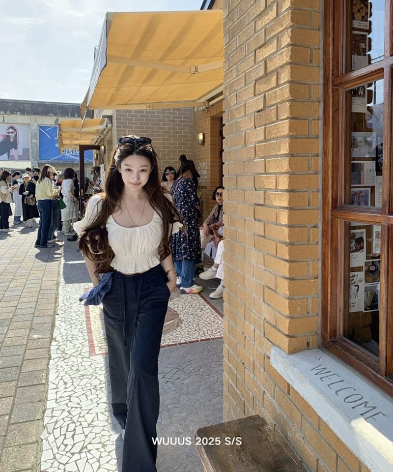 로우 드로스트링 포켓 린넨 팬츠 추가 이미지 3