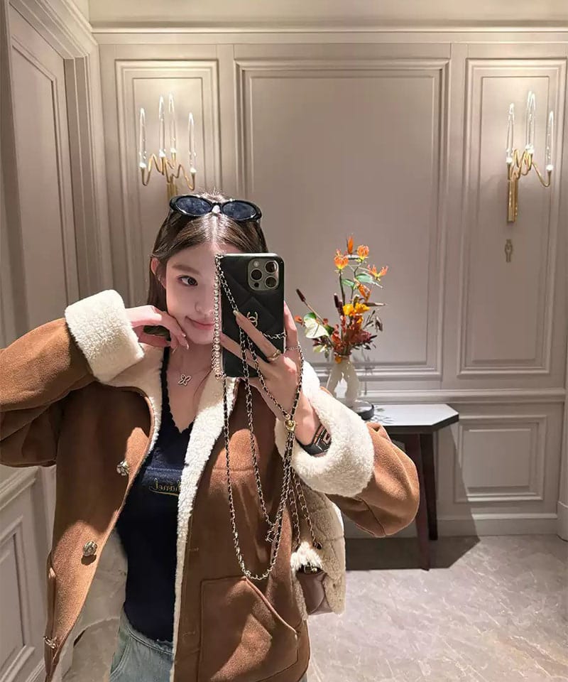 스웨이드 양털 무스탕 자켓 추가 이미지 1
