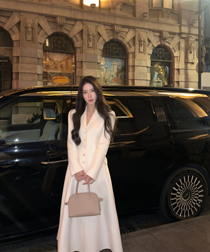 캐시울 케이프 플레어 롱코트 추가 이미지 4