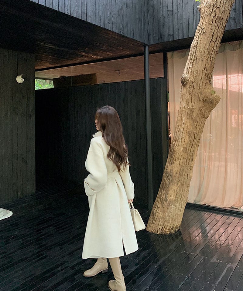 울100 금장 크림화이트 롱 코트 추가 이미지 3