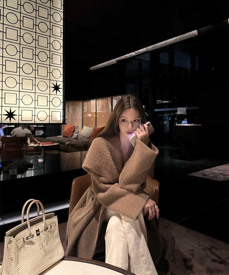 소프트 숄 빅카라 롱 가디건 추가 이미지 1