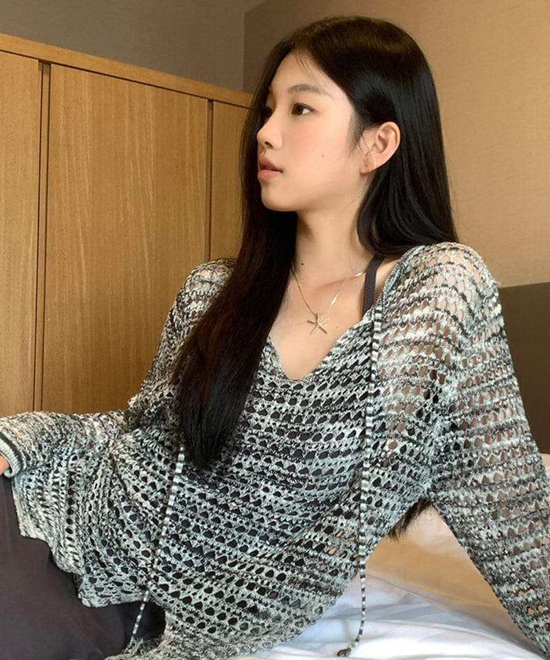 라운드 크로셰 니트탑 롱셔츠 or 가디건 (2type) 대표 이미지