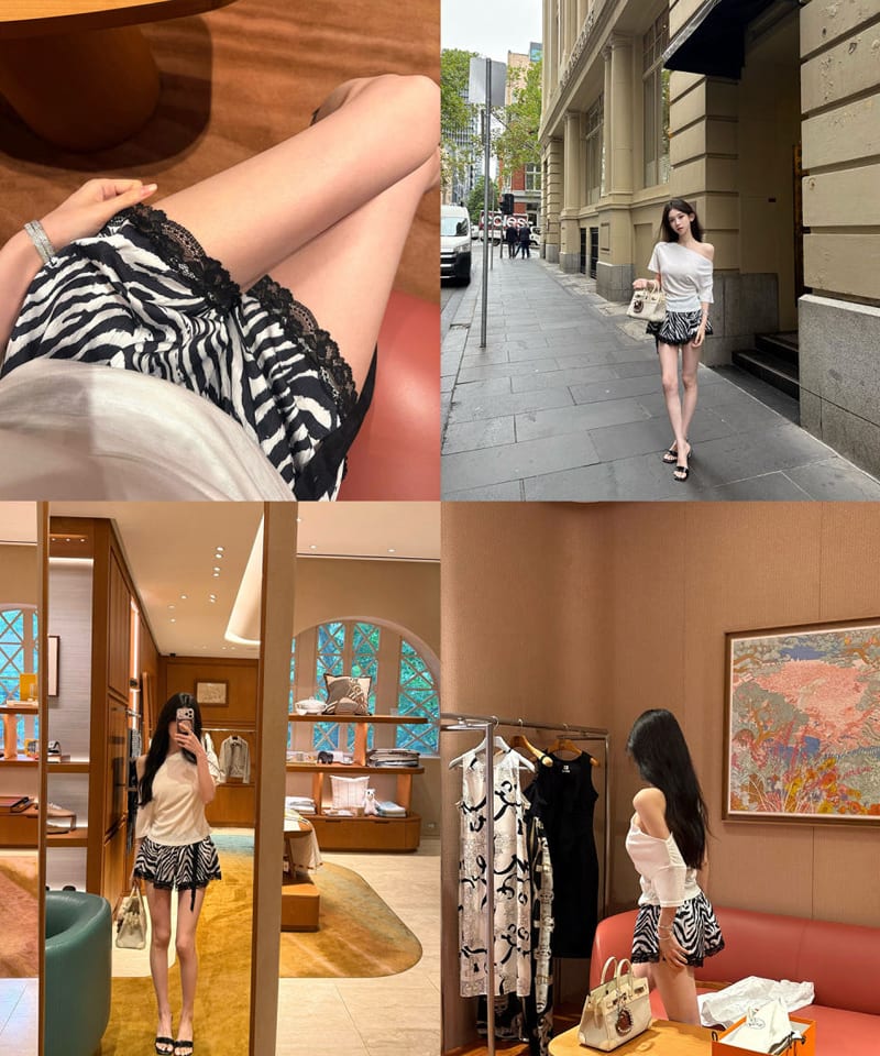 레이스 플레어 새틴 쇼츠 추가 이미지 3