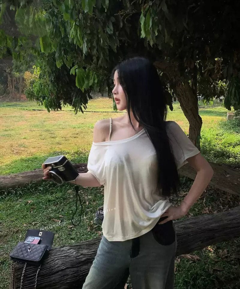 모달 시스루 반팔 티셔츠 추가 이미지 1