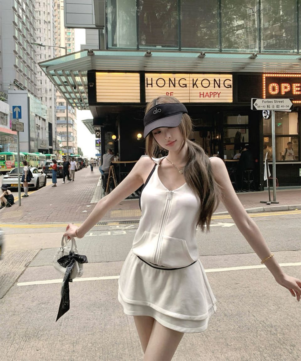 에슬레저 백리스 후디 미니원피스 대표 이미지