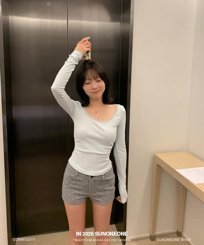 그레이 비스코스 숏팬츠 추가 이미지 3