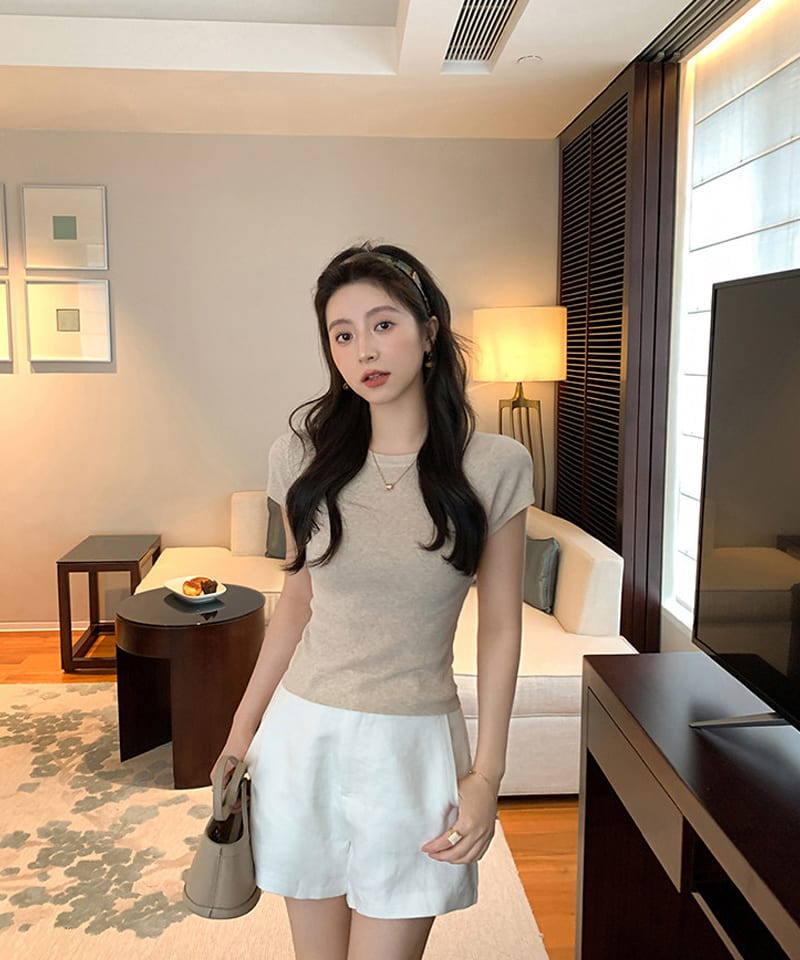 100린넨 슬릿포켓 A라인 숏팬츠 대표 이미지