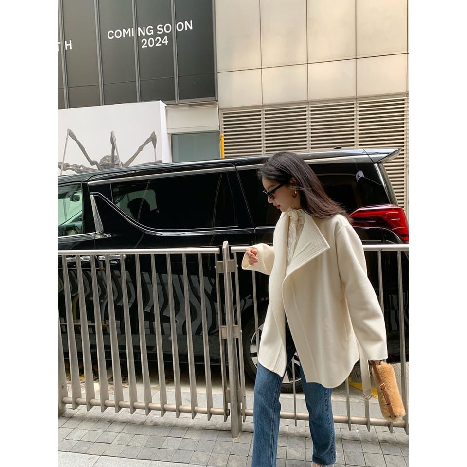 [프리미엄] 캐시미어 울 스트랩 핸드메이드 하프코트 추가 이미지 2
