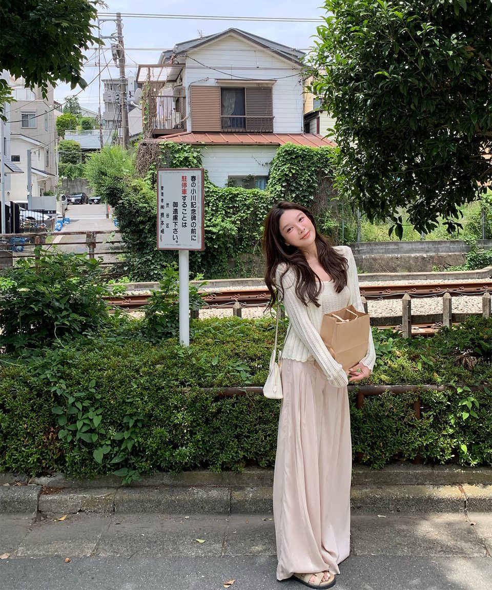 라이오셀 플리츠 와이드 팬츠 추가 이미지 3
