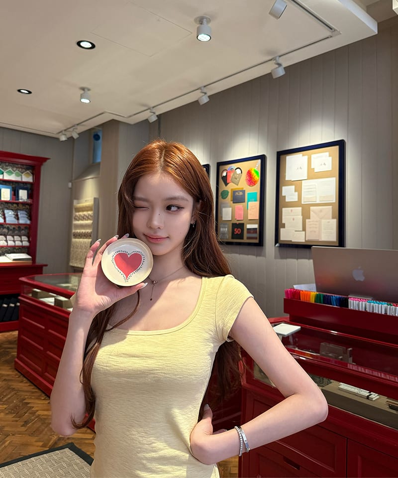 실크 모달 U넥 캡소매 티셔츠 대표 이미지