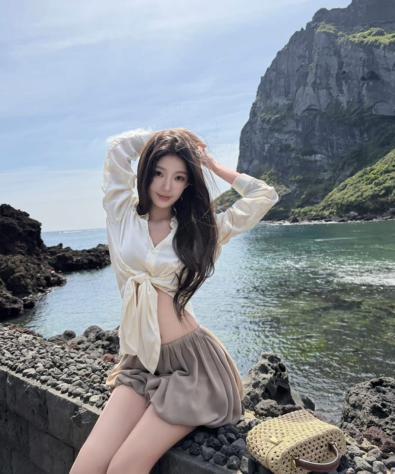 시폰 마시멜로 밴딩 스커트팬츠 추가 이미지 4