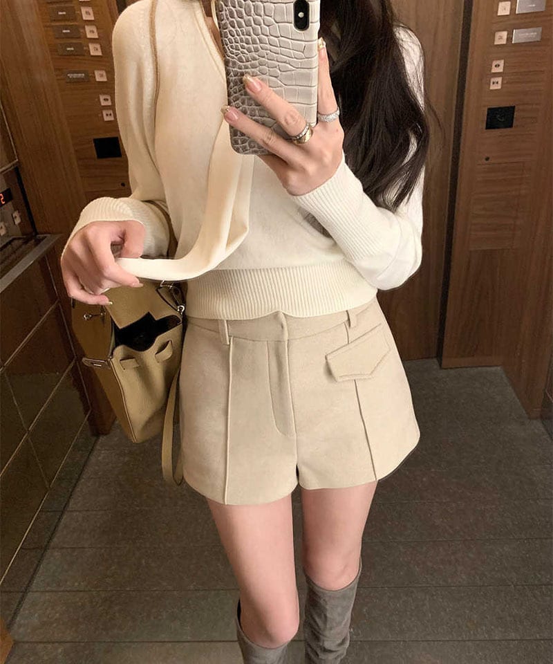 하이웨스트 원포켓 핀턱 숏팬츠 대표 이미지