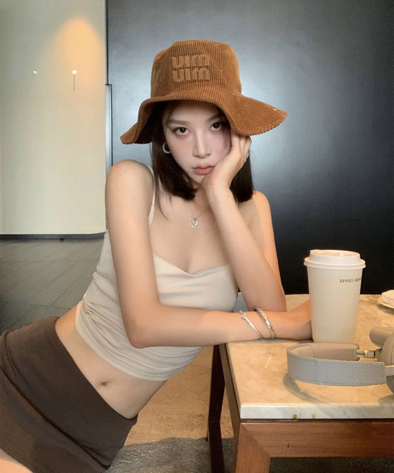 로우웨스트 브라운 비스코스 미니스커트 추가 이미지 1