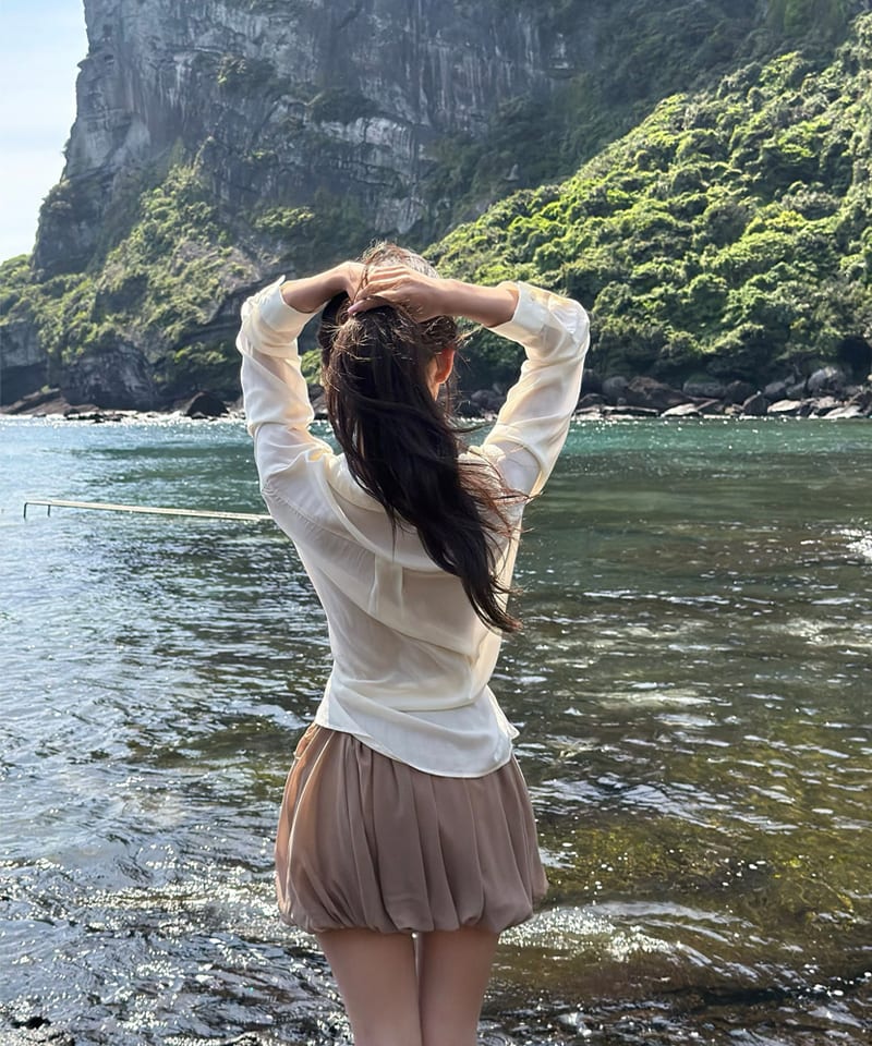 시폰 마시멜로 밴딩 스커트팬츠 추가 이미지 2