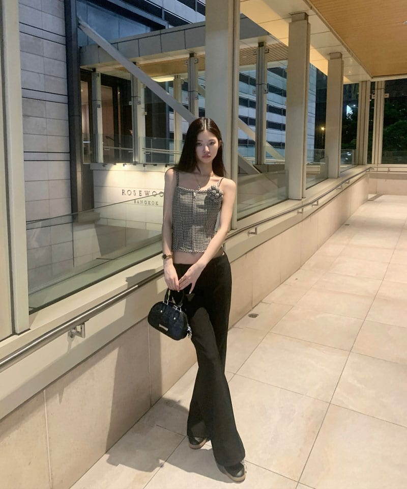 컷아웃 슬림 부츠컷 롱슬랙스 - 그레이M 빠른배송 추가 이미지 1
