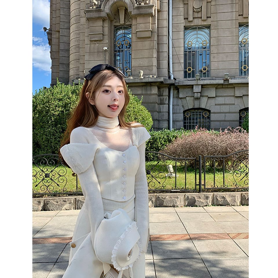 덕다운 패딩 자켓 스커트 나시탑 쓰리피스 / 개별선택 대표 이미지