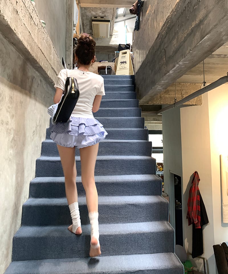 스트라이프 벌룬 밴딩 숏팬츠 추가 이미지 2