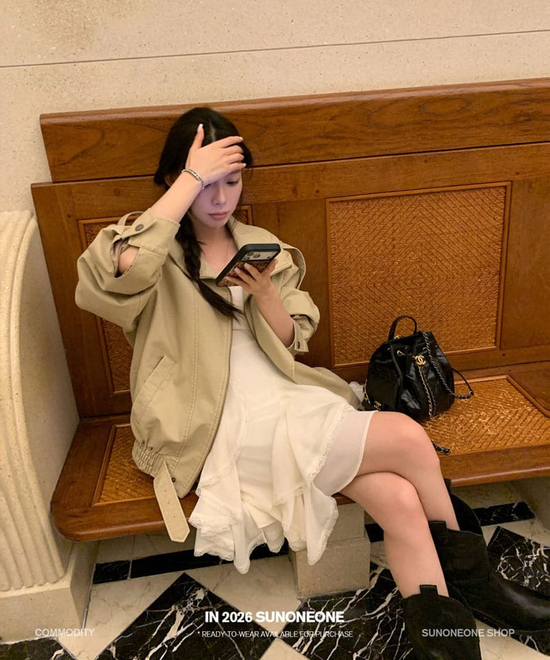언발 레이스 슬리브리스 원피스 - 아이보리XS 빠른배송 추가 이미지 2