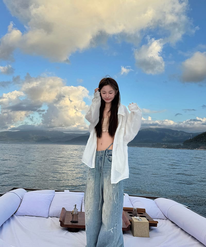 SS 100린넨 릴랙스드 긴팔 셔츠 추가 이미지 4