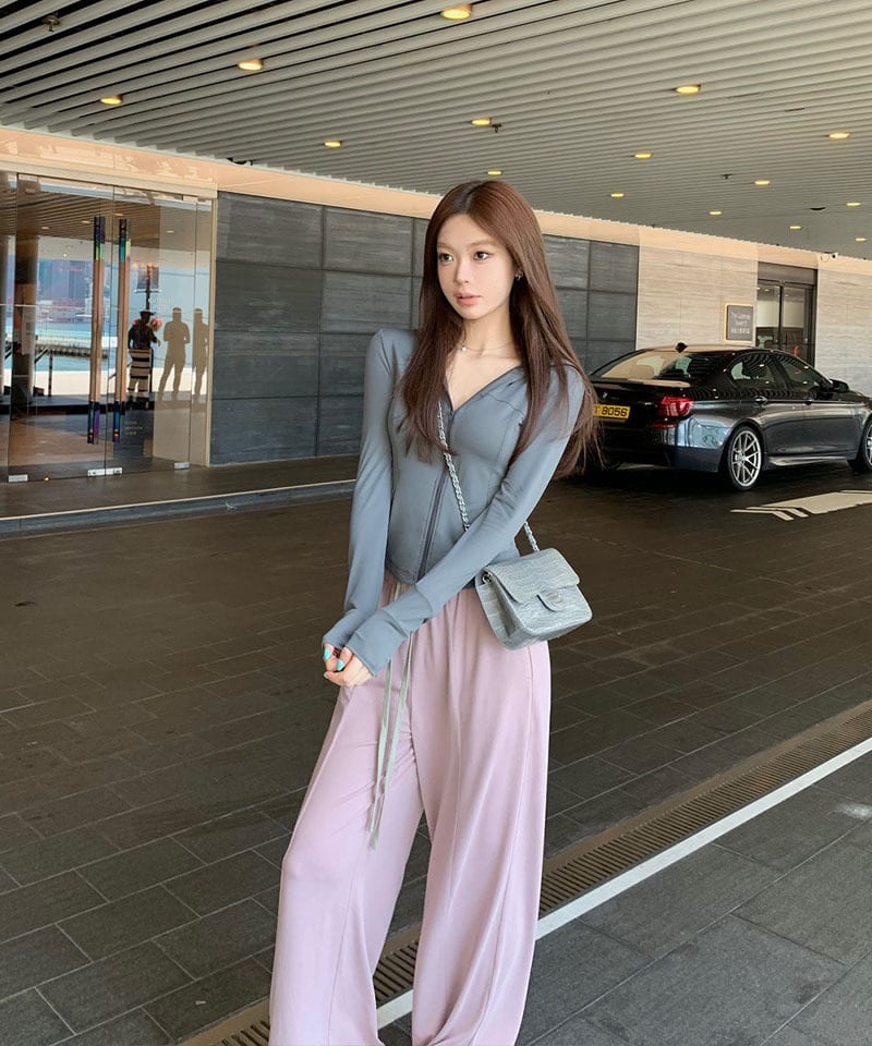 비스코스 롱와이드 밴딩팬츠 추가 이미지 5