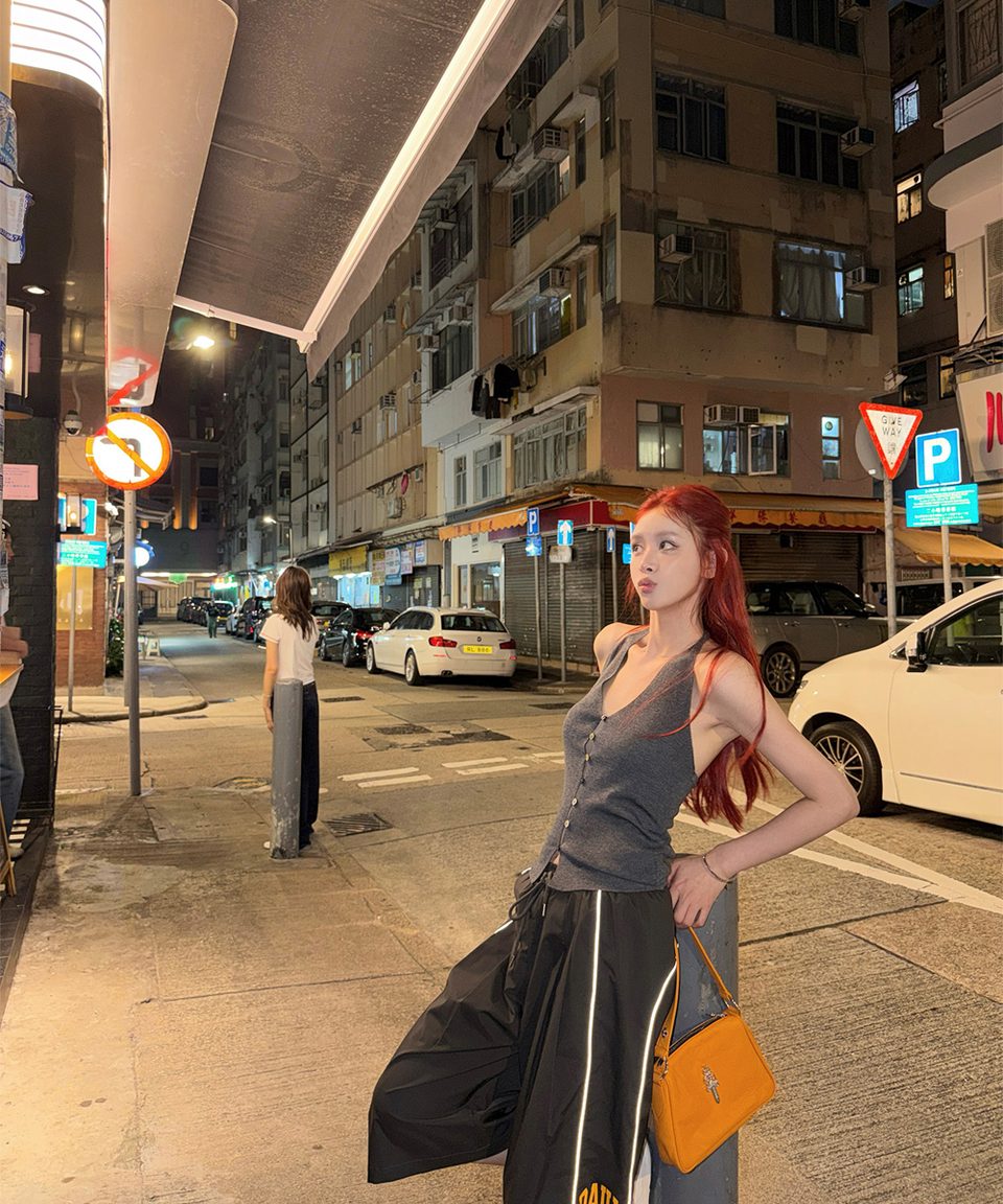 울 믹스버튼 홀터 스트랩 탑 추가 이미지 5
