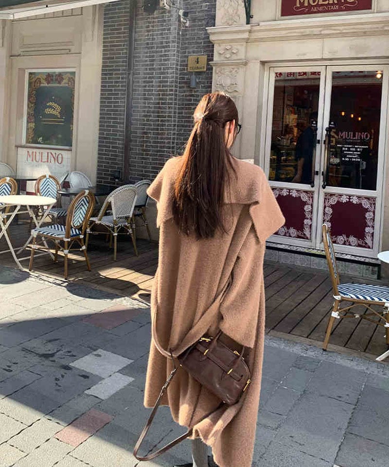 소프트 숄 빅카라 롱 가디건 추가 이미지 2