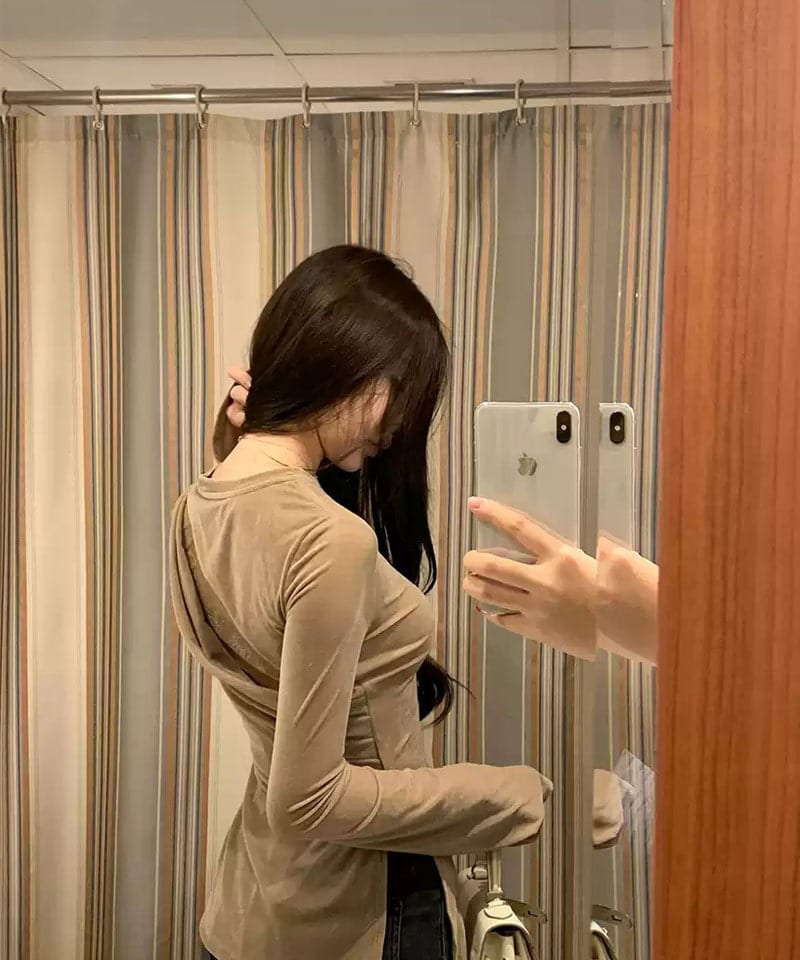 백 시스루레이스 벨벳 탑 추가 이미지 2