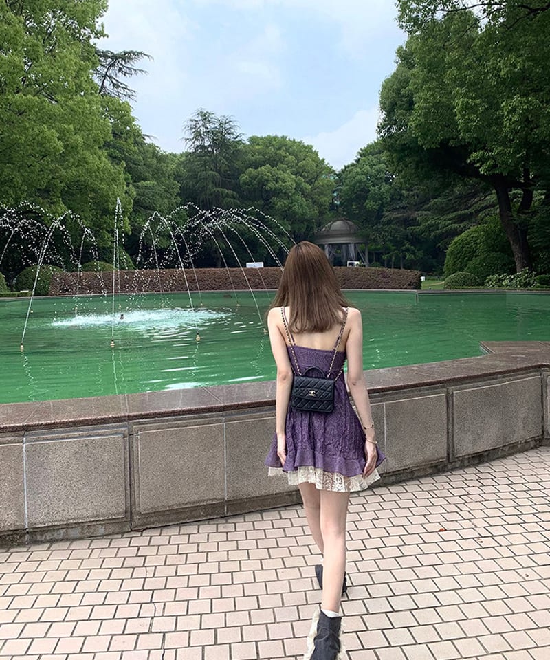 레이스 텍스처 슬립 미니원피스 추가 이미지 2
