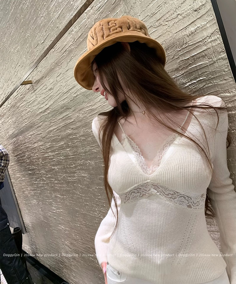 레이스 레이어드 울100 니트탑 대표 이미지